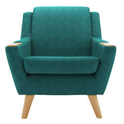 G Plan Vintage The Fifty Five Armchair, Light Leg, Teal